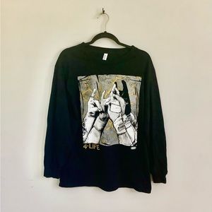 “4-Life” All style black crew long sleeve